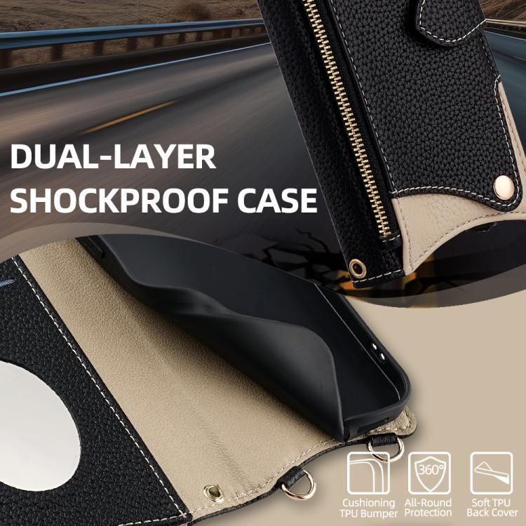 For Motorola Edge 50 Pro Crossbody Chain Fishtail Litchi Leather Phone Case(Black) - Motorola Cases by PMC TechLife | Online Shopping South Africa | PMC TechLife | Buy Now Pay Later Mobicred