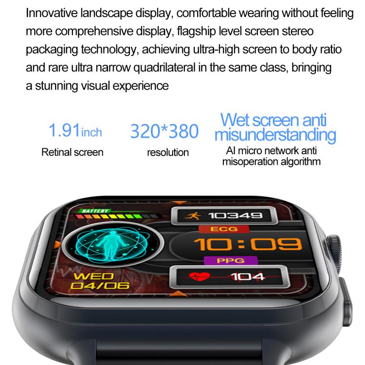 TK17 1.91 inch Horizontal Screen Silicone Strap Smart Watch Supports ECG Electrocardiogram(Pink) - free shipping - PMC TechLife - Order now!