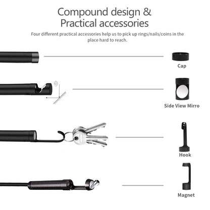 8mm 1080P IP68 Waterproof 4.3 inch Screen Dual Camera Digital Endoscope, Line Length:2m -  by PMC Jewellery | Online Shopping South Africa | PMC Jewellery | Buy Now Pay Later Mobicred