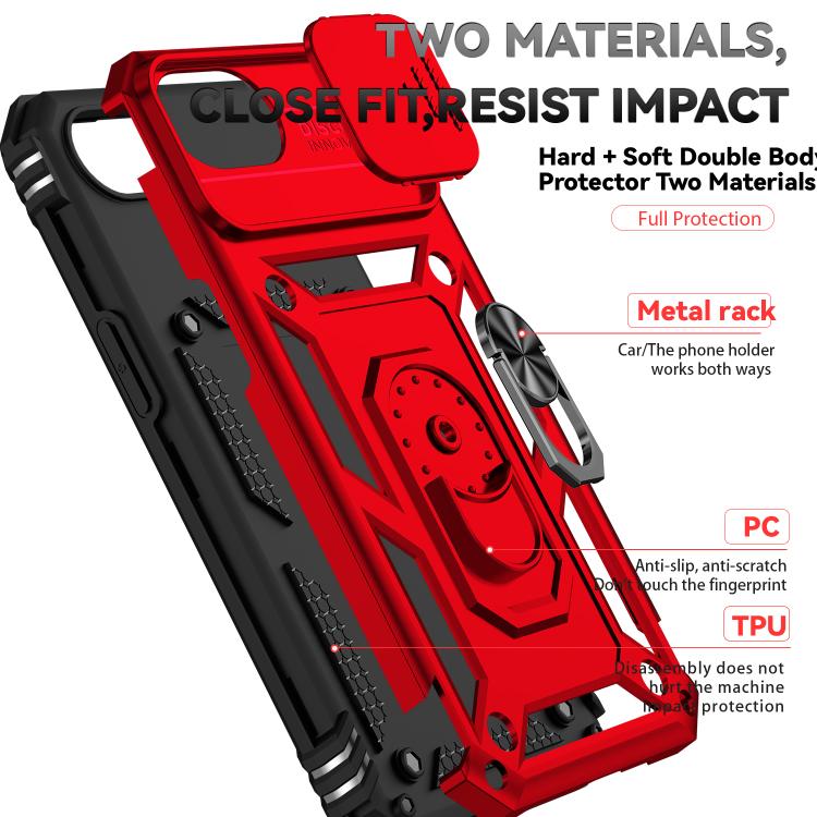 For iPhone 16e Sliding Camshield Holder Phone Case(Red) - free shipping - PMC TechLife - Order now!