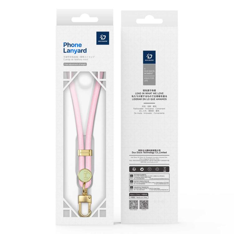 DUX DUCIS Garden Series Tile Pattern Adjustable Short Phone Lanyard(Light Pink) - Lanyards & Wrist Straps by DUX DUCIS | Online Shopping South Africa | PMc TechLife | Buy Now Pay Later Mobicred