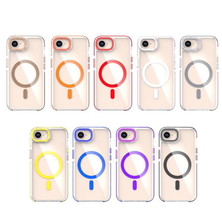 For iPhone 16e Dual-Color Clear Acrylic Hybrid TPU MagSafe Phone Case(Grey) - iPhone 16e Cases by PMC TechLife | Online Shopping South Africa | PMC TechLife | Buy Now Pay Later Mobicred