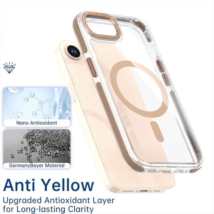 For iPhone 16e Dual-Color Clear Acrylic Hybrid TPU MagSafe Phone Case(Yellow) - iPhone 16e Cases by PMC TechLife | Online Shopping South Africa | PMC TechLife | Buy Now Pay Later Mobicred