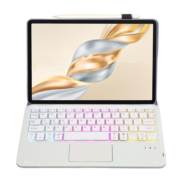 For Honor Pad X9 Pro 11.5 AH28-AS Ultra-thin Detachable Backlight Bluetooth Keyboard Leather Tablet Case with Touchpad(Lavender White) - free shipping - PMC TechLife - Order now!
