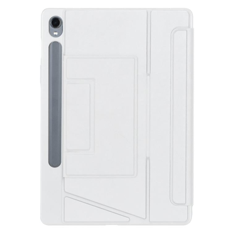 For Samsung Galaxy Tab S10 FE / S9 FE / S9 Holder Floating Detachable Backlight Keyboard Tablet Leather Case with Touchpad(White) - Samsung Keyboard by PMC TechLife | Online Shopping South Africa | PMC TechLife | Buy Now Pay Later Mobicred