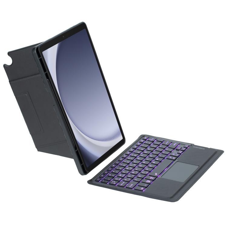 For Samsung Galaxy Tab A9+ Holder Floating Detachable Backlight Keyboard Tablet Leather Case with Touchpad(Black) - Samsung Keyboard by PMC TechLife | Online Shopping South Africa | PMC TechLife | Buy Now Pay Later Mobicred