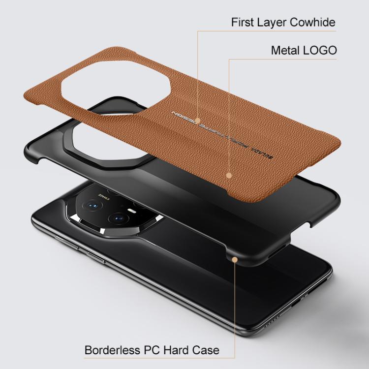 For Huawei Mate 70 RS Ultimate SULADA Frameless Top Layer Cowhide Leather Hybrid PC Phone Case(Brown) - Huawei Cases by SULADA | Online Shopping South Africa | PMC TechLife | Buy Now Pay Later Mobicred