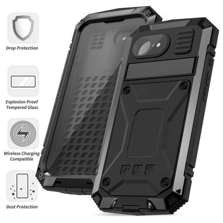 For iPhone 16e IP68 Waterproof Dustproof Shockproof Phone Case(Black) - iPhone 16e Cases by PMC TechLife | Online Shopping South Africa | PMC TechLife | Buy Now Pay Later Mobicred