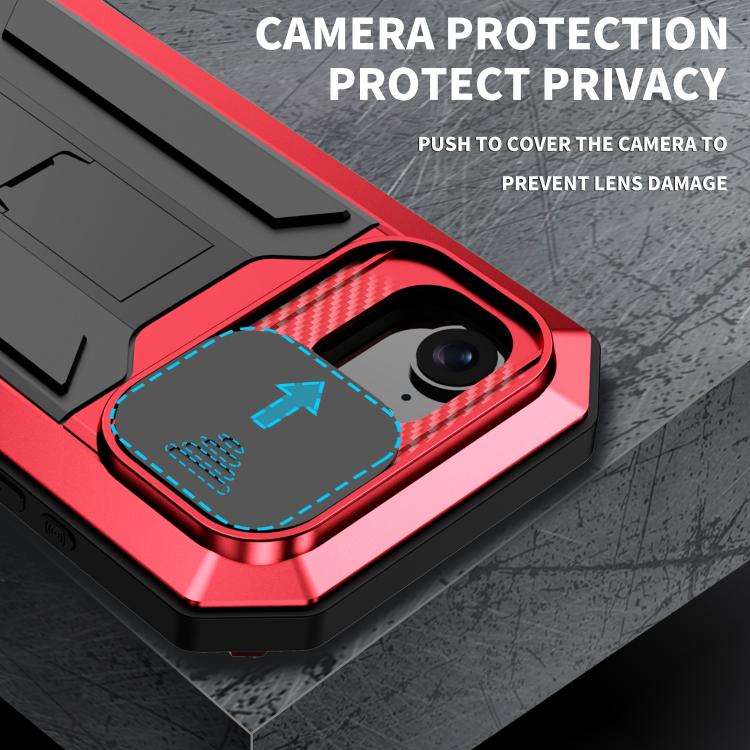 For iPhone 16e Sliding Camera IP68 Waterproof Holder Phone Case(Red) - iPhone 16e Cases by PMC TechLife | Online Shopping South Africa | PMC TechLife | Buy Now Pay Later Mobicred