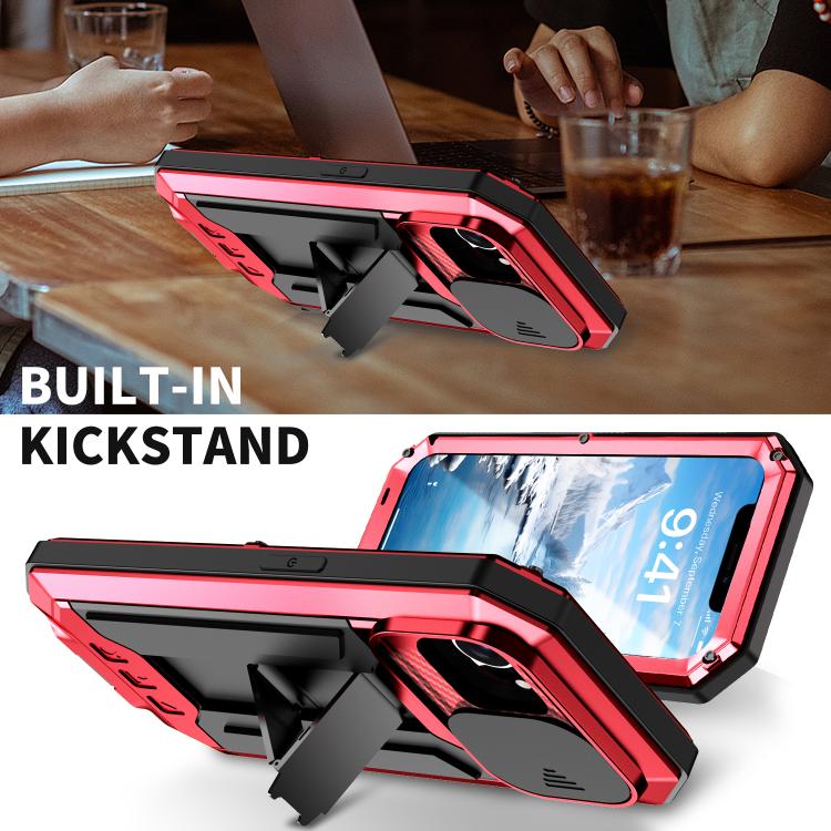 For iPhone 16e Sliding Camera IP68 Waterproof Holder Phone Case(Red) - iPhone 16e Cases by PMC TechLife | Online Shopping South Africa | PMC TechLife | Buy Now Pay Later Mobicred