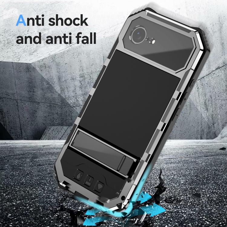 For iPhone 16e IP68 Waterproof Dustproof Shockproof Holder Phone Case(Silver) - free shipping - PMC TechLife - Order now!