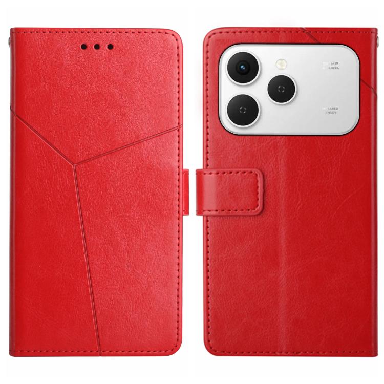 For Tecno Spark 40 4G Y-shaped Pattern Flip Leather Phone Case(Red) - free shipping - PMC TechLife - Order now!