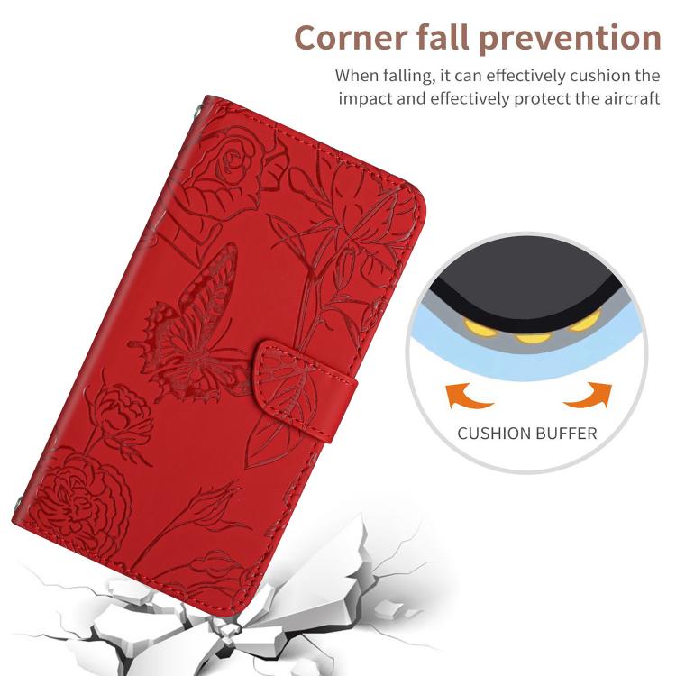 For Tecno Spark 40 4G Skin Feel Butterfly Embossed Flip Leather Phone Case(Red) - free shipping - PMC TechLife - Order now!