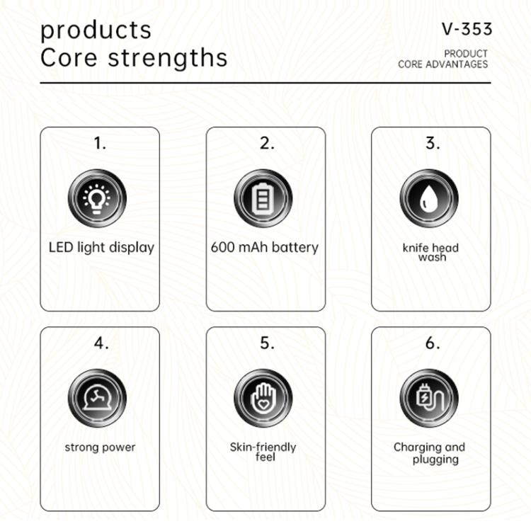 VGR V-353 Floating Cuttter Head Portable Electric Shaver(Black) - free shipping - PMC TechLife - Order now!