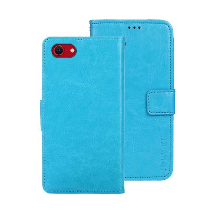For iPhone 16e idewei Crazy Horse Texture Leather Phone Case(Sky Blue) - free shipping - PMc TechLife - Order now!