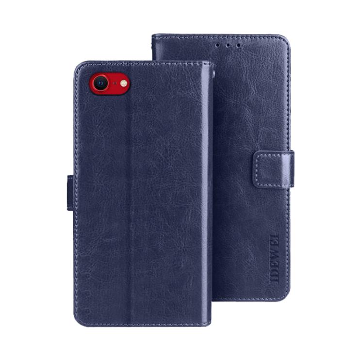 For iPhone 16e idewei Crazy Horse Texture Leather Phone Case(Blue) - free shipping - PMc TechLife - Order now!