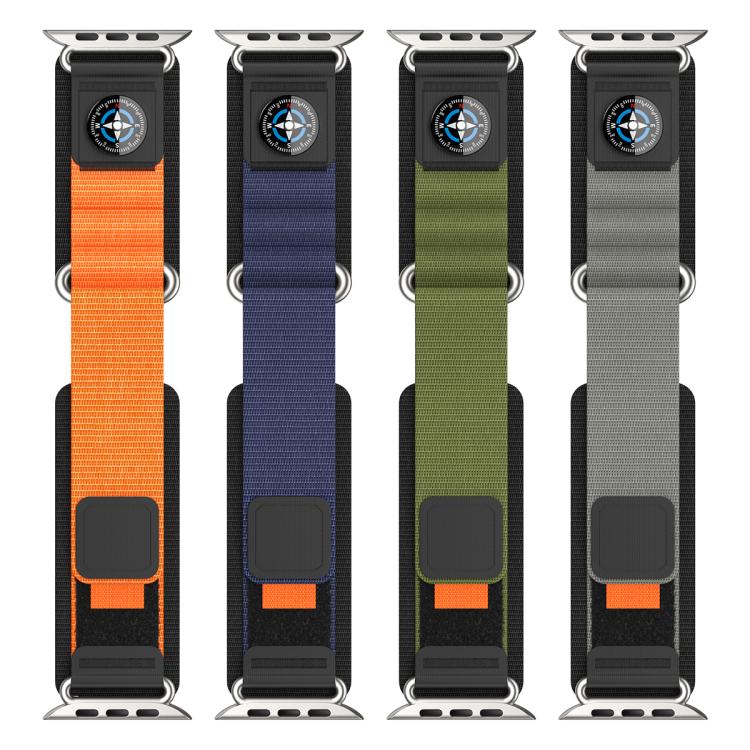 For Apple Watch 46mm / 49mm / 45mm / 44mm Compass Nylon Loop Watch Band(Black Grey) - free shipping - PMc TechLife - Order now!