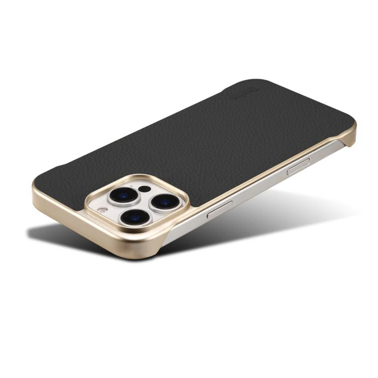 For iPhone 14 Pro Max Denior A20 Genuine Leather Litchi Texture MagSafe Frameless Phone Case(Black) - free shipping - PMc TechLife - Order now!