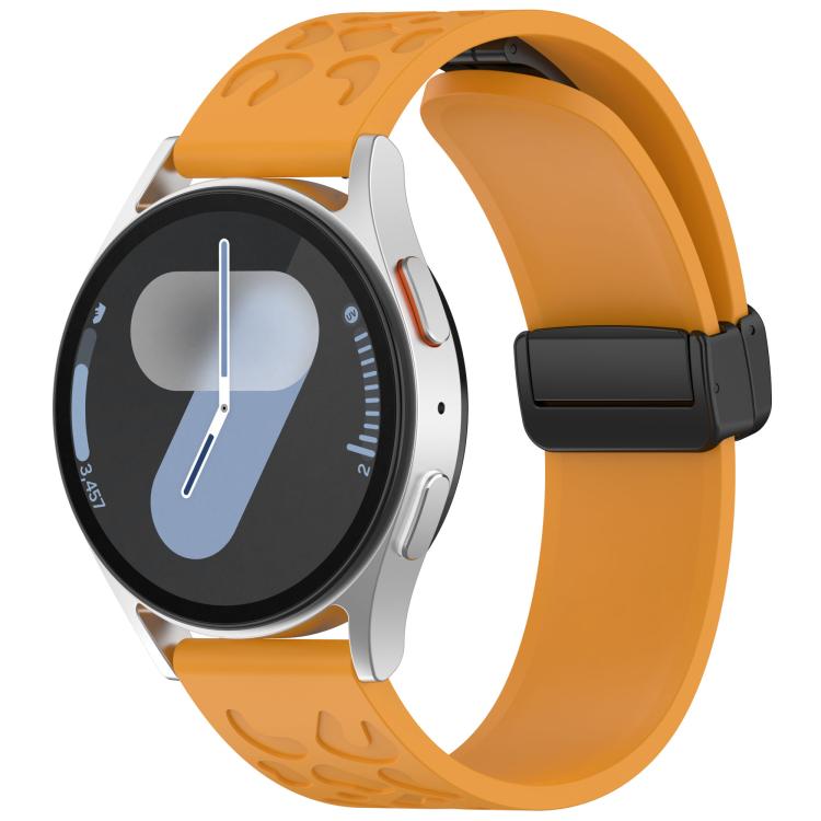 18mm Kalebol Universal Leopard Print Magnetic Folding Buckle Silicone Strap(Yellow) - 22mm Bands by Kalebol | Online Shopping South Africa | PMc TechLife | Buy Now Pay Later Mobicred
