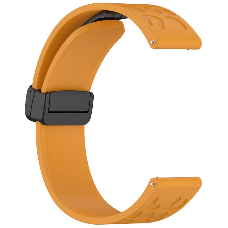 18mm Kalebol Universal Leopard Print Magnetic Folding Buckle Silicone Strap(Yellow) - 22mm Bands by Kalebol | Online Shopping South Africa | PMc TechLife | Buy Now Pay Later Mobicred