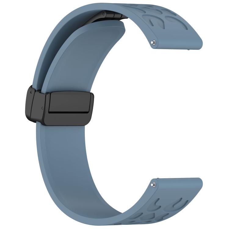 20mm Kalebol Universal Leopard Print Magnetic Folding Buckle Silicone Strap(Slate Blue) - 22mm Bands by Kalebol | Online Shopping South Africa | PMc TechLife | Buy Now Pay Later Mobicred