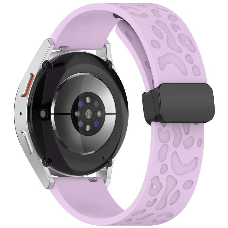 20mm Kalebol Universal Leopard Print Magnetic Folding Buckle Silicone Strap(Purple) - free shipping - PMc TechLife - Order now!