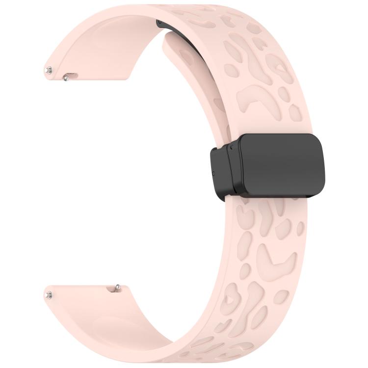 22mm Kalebol Universal Leopard Print Magnetic Folding Buckle Silicone Strap(Pink) - free shipping - PMc TechLife - Order now!