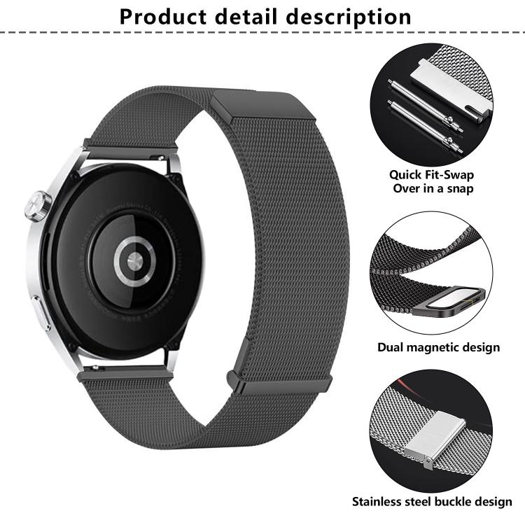 Kalebol 22mm Universal Loop Double Magnetic Buckle Milanese Strap(Rose Pink) - free shipping - PMc TechLife - Order now!
