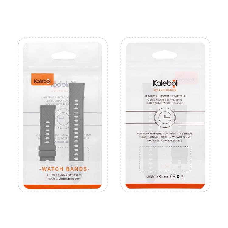 Kalebol 18mm Universal Textured Silicone Silver Buckle Strap(Black) - 18mm Bands by Kalebol | Online Shopping South Africa | PMc TechLife | Buy Now Pay Later Mobicred