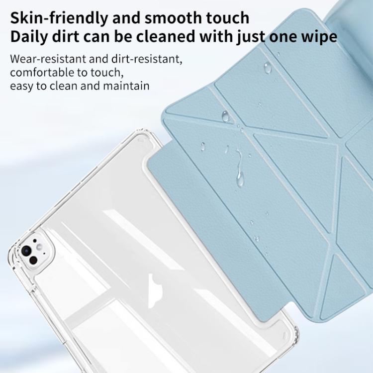 For iPad Pro 11 2024 ZGA Genre Series Y-Fold Leather Tablet Case with Pen Slot(Blue) - free shipping - PMc TechLife - Order now!