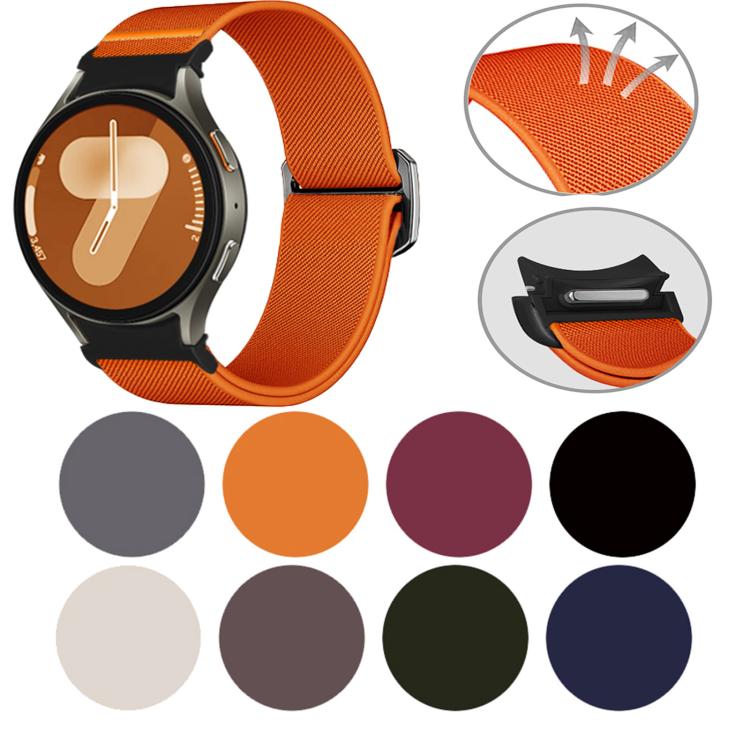 For Samsung Galaxy Watch 5 Pro / 6 / 7 Kalebol Button Elastic Nylon Watch Band(Dark Grey) - free shipping - PMc TechLife - Order now!