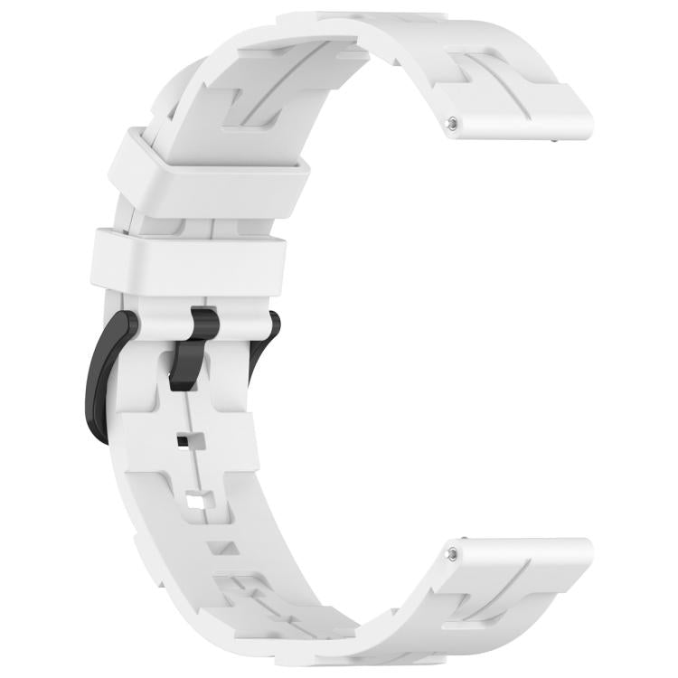 22mm Kalebol Solid Color Black Buckle Round Tail Silicone Watch Band(White) - free shipping - PMc TechLife - Order now!