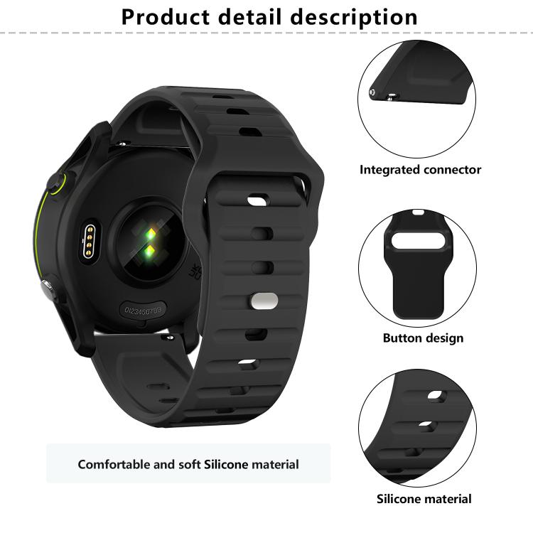 20mm Kalebol Wave Pattern Studded Buckle Silicone Watch Band(Black) - 20mm Bands by Kalebol | Online Shopping South Africa | PMc TechLife | Buy Now Pay Later Mobicred