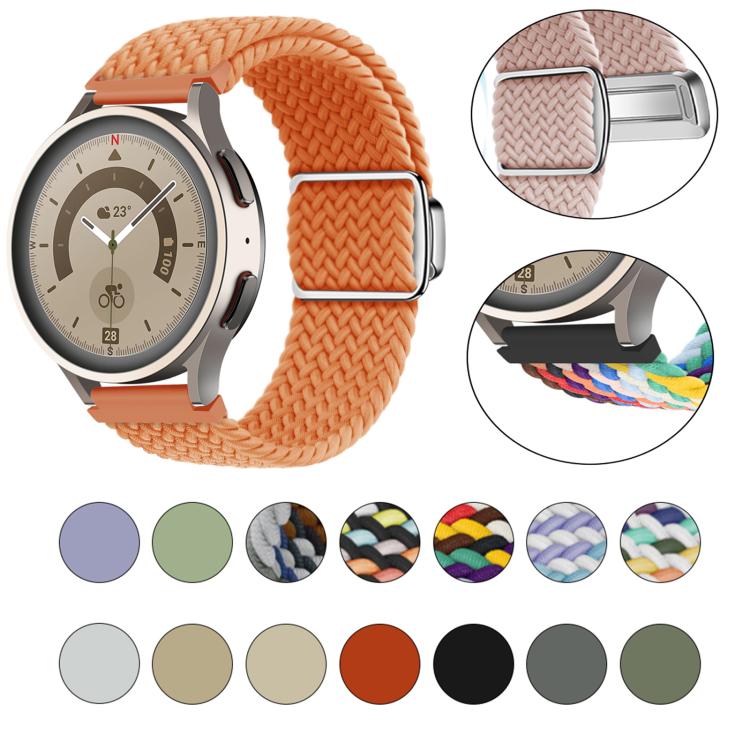 22mm Kalebol Nylon Braided Loop Magnetic Buckle Watch Band(Orange) - 22mm Bands by Kalebol | Online Shopping South Africa | PMc TechLife | Buy Now Pay Later Mobicred