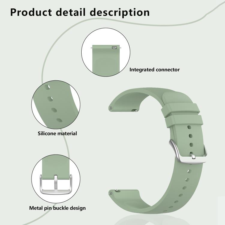 22mm Kalebol Round Tail Silicone Watch Band(Pine Green) - 22mm Bands by Kalebol | Online Shopping South Africa | PMc TechLife | Buy Now Pay Later Mobicred