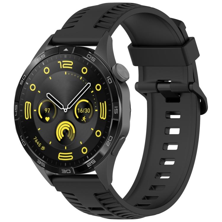 22mm Kalebol Black Buckle Tire Pattern Silicone Watch Band(Black) - free shipping - PMc TechLife - Order now!