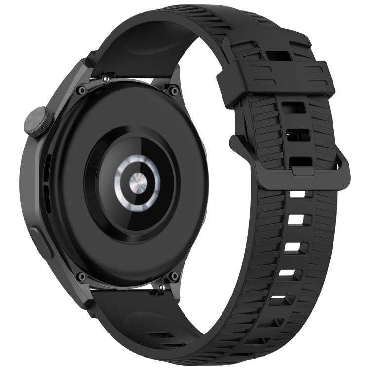 22mm Kalebol Black Buckle Tire Pattern Silicone Watch Band(Black) - free shipping - PMc TechLife - Order now!