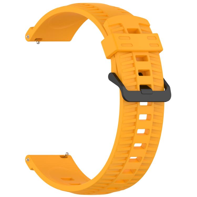 22mm Kalebol Black Buckle Tire Pattern Silicone Watch Band(Yellow) - free shipping - PMc TechLife - Order now!