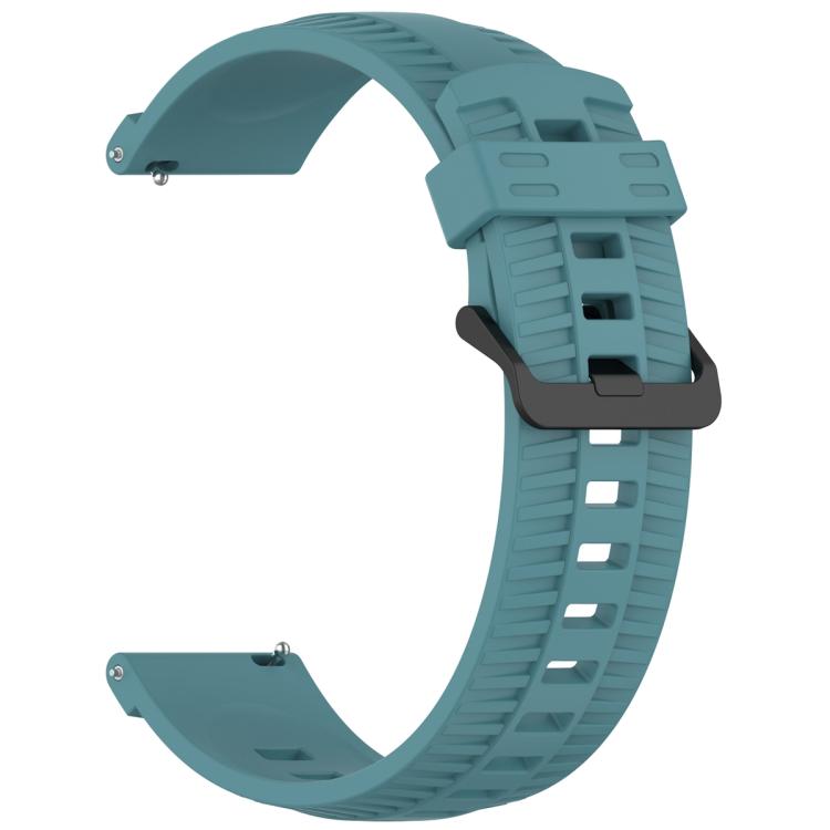 22mm Kalebol Black Buckle Tire Pattern Silicone Watch Band(Rock Blue) - 22mm Bands by Kalebol | Online Shopping South Africa | PMc TechLife | Buy Now Pay Later Mobicred