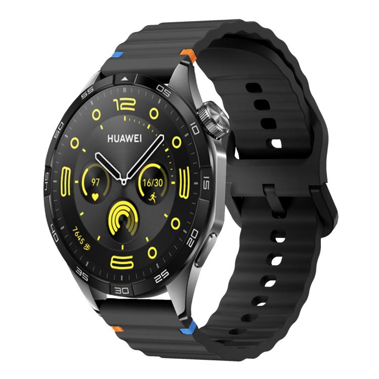 22mm Kalebol Wave Stitch Silicone Watch Band(Black) - free shipping - PMc TechLife - Order now!