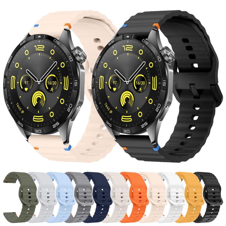 22mm Kalebol Wave Stitch Silicone Watch Band(Black) - free shipping - PMc TechLife - Order now!