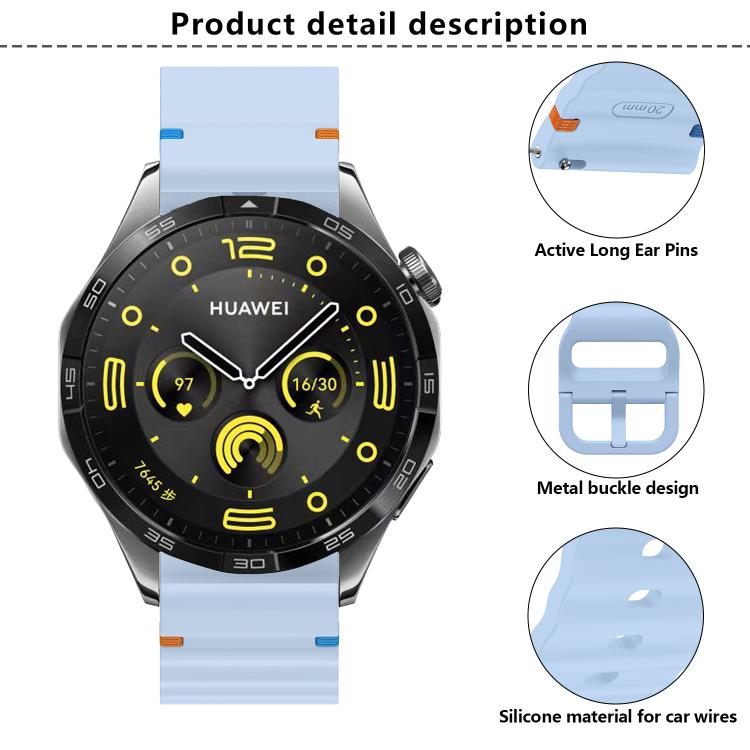 22mm Kalebol Wave Stitch Silicone Watch Band(Black) - free shipping - PMc TechLife - Order now!