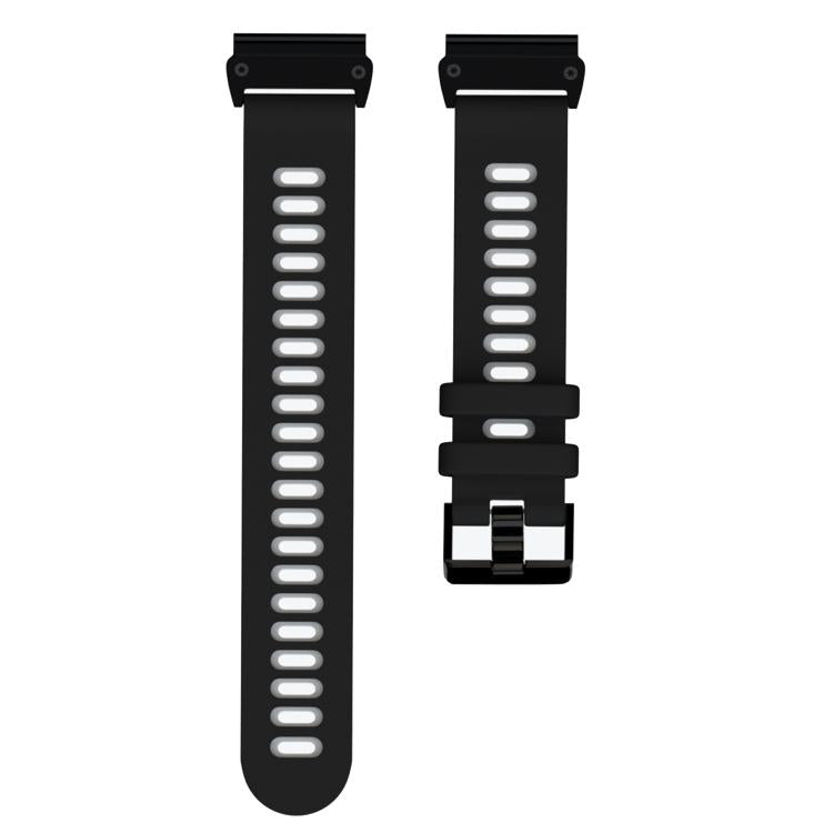 For Garmin QuickFit 22mm Kalebol Two-layer Silicone Watch Band(Black Grey) - free shipping - PMc TechLife - Order now!