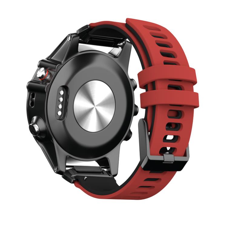 For Garmin QuickFit 22mm Kalebol Two-layer Silicone Watch Band(Red Black) - free shipping - PMc TechLife - Order now!