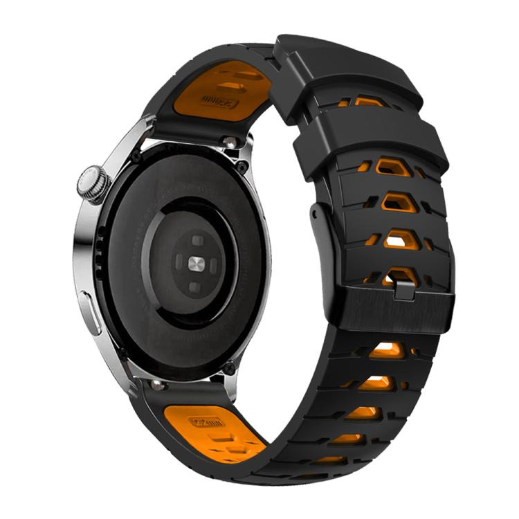 Kalebol 20mm Universal Three Row Holes Silicone Watch Band(Black Orange) - free shipping - PMc TechLife - Order now!