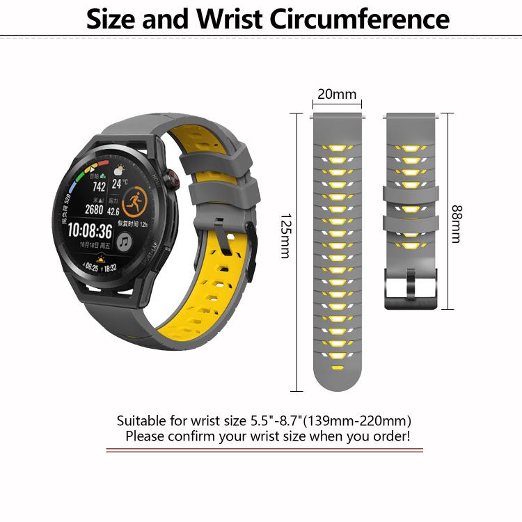 Kalebol 20mm Universal Three Row Holes Silicone Watch Band(Black Red) - free shipping - PMc TechLife - Order now!
