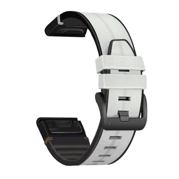 For Garmin QuickFit 26mm Kalebol Quick Release Silicone Leather Watch Band(Light Grey) - free shipping - PMc TechLife - Order now!