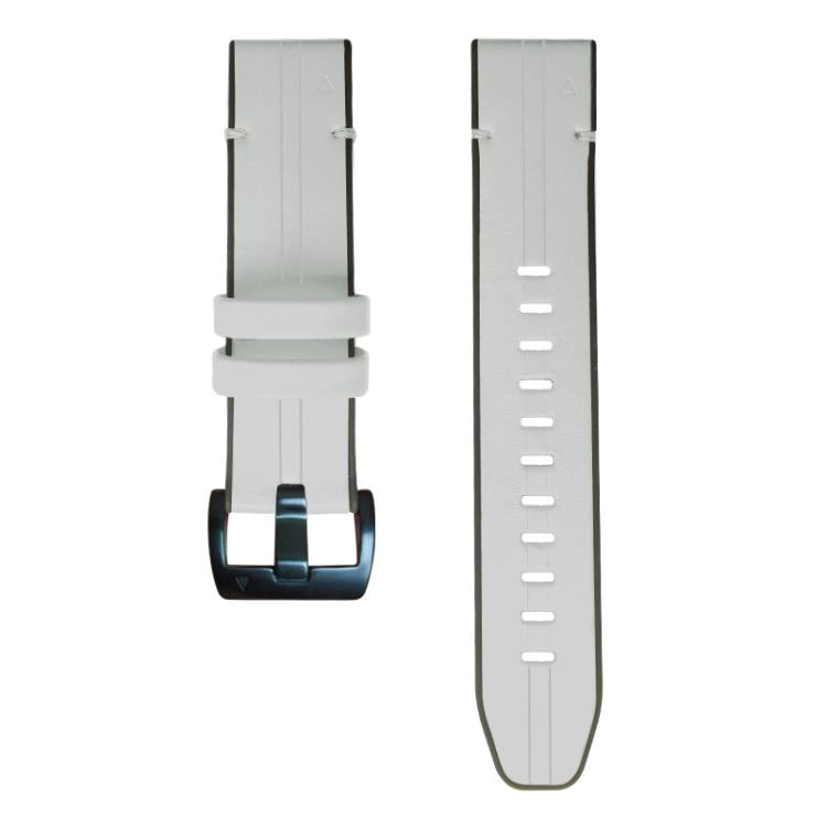 For Garmin QuickFit 26mm Kalebol Quick Release Silicone Leather Watch Band(Light Grey) - free shipping - PMc TechLife - Order now!