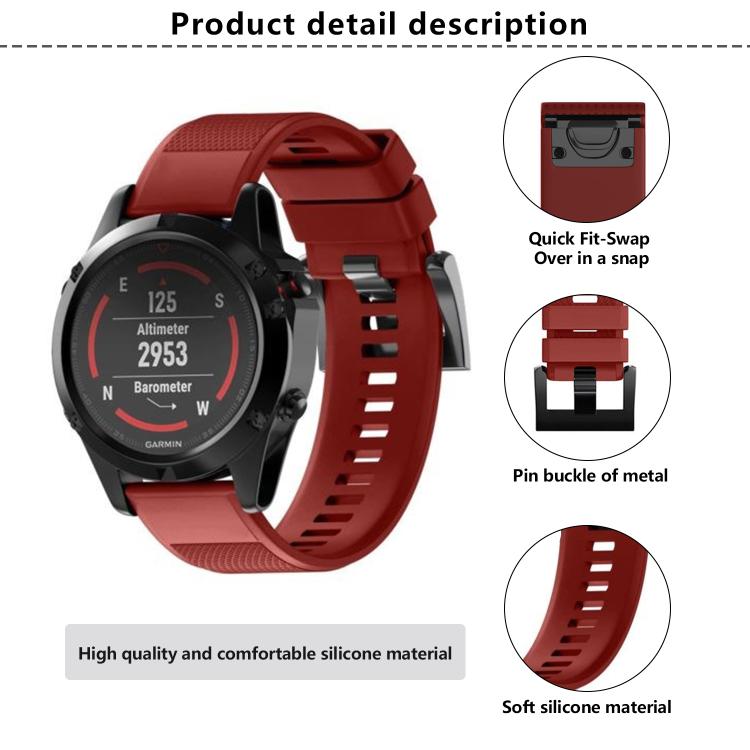 For Garmin QuickFit 26mm Kalebol Triangle Texture Silicone Watch Band(Orange) - free shipping - PMc TechLife - Order now!