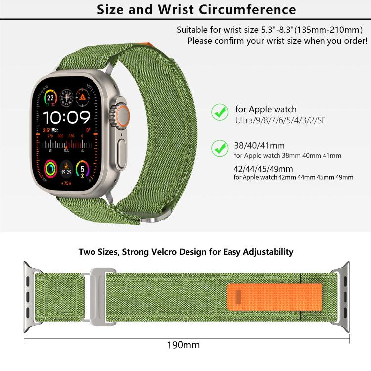 For Apple Watch 46mm / 49mm / 45mm / 44mm Kalebol Canvas Pattern Nylon Loop Strap(Black) - Watch Bands by Kalebol | Online Shopping South Africa | PMC TechLife | Buy Now Pay Later Mobicred